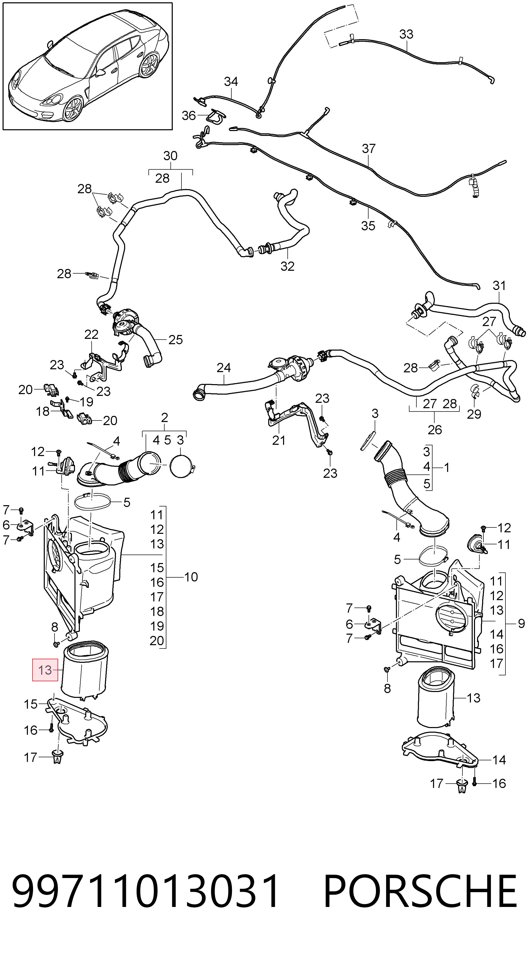  Filtr powietrza Porsche 911 