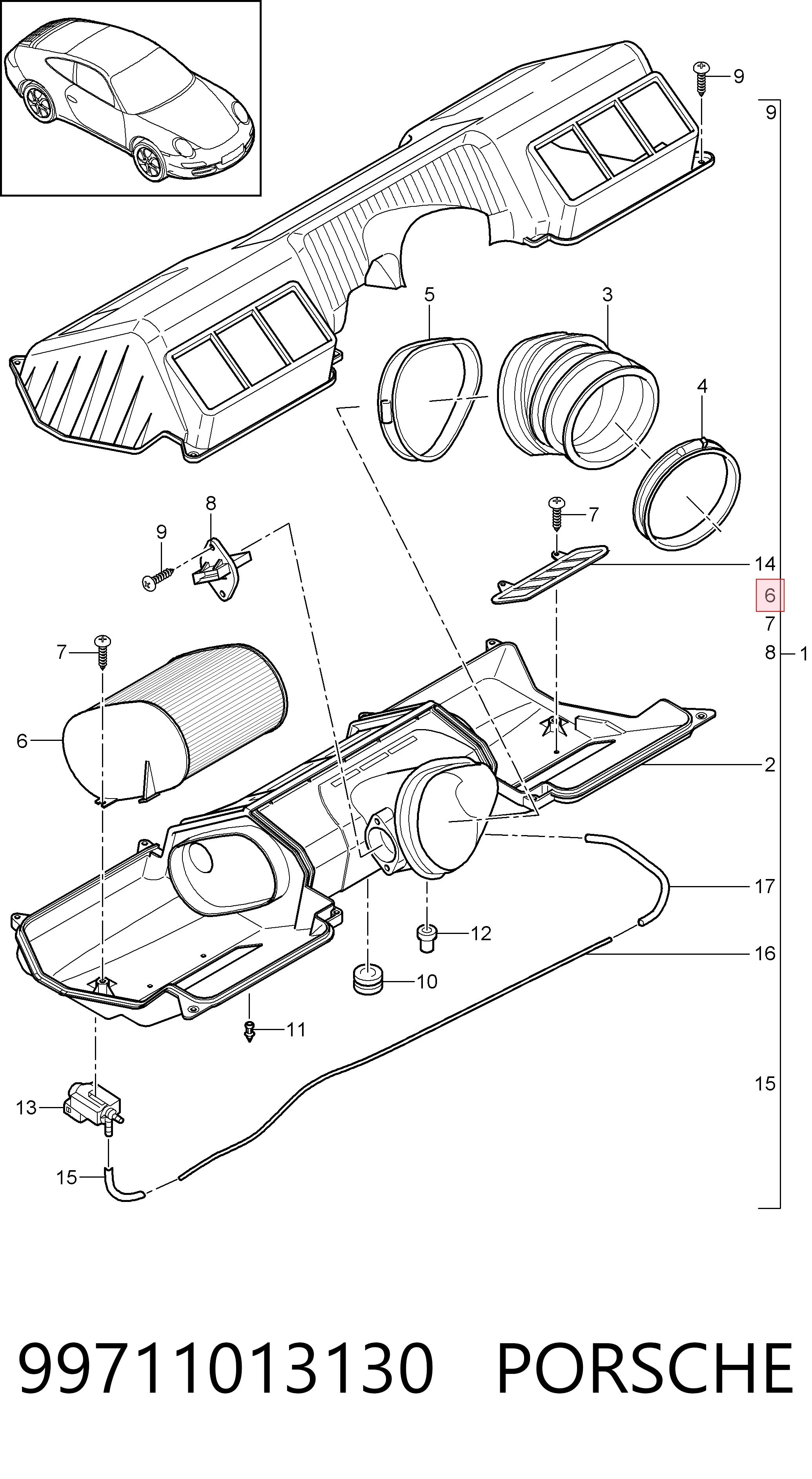 Do koszyka Filtr powietrza Porsche 911 Targa 997