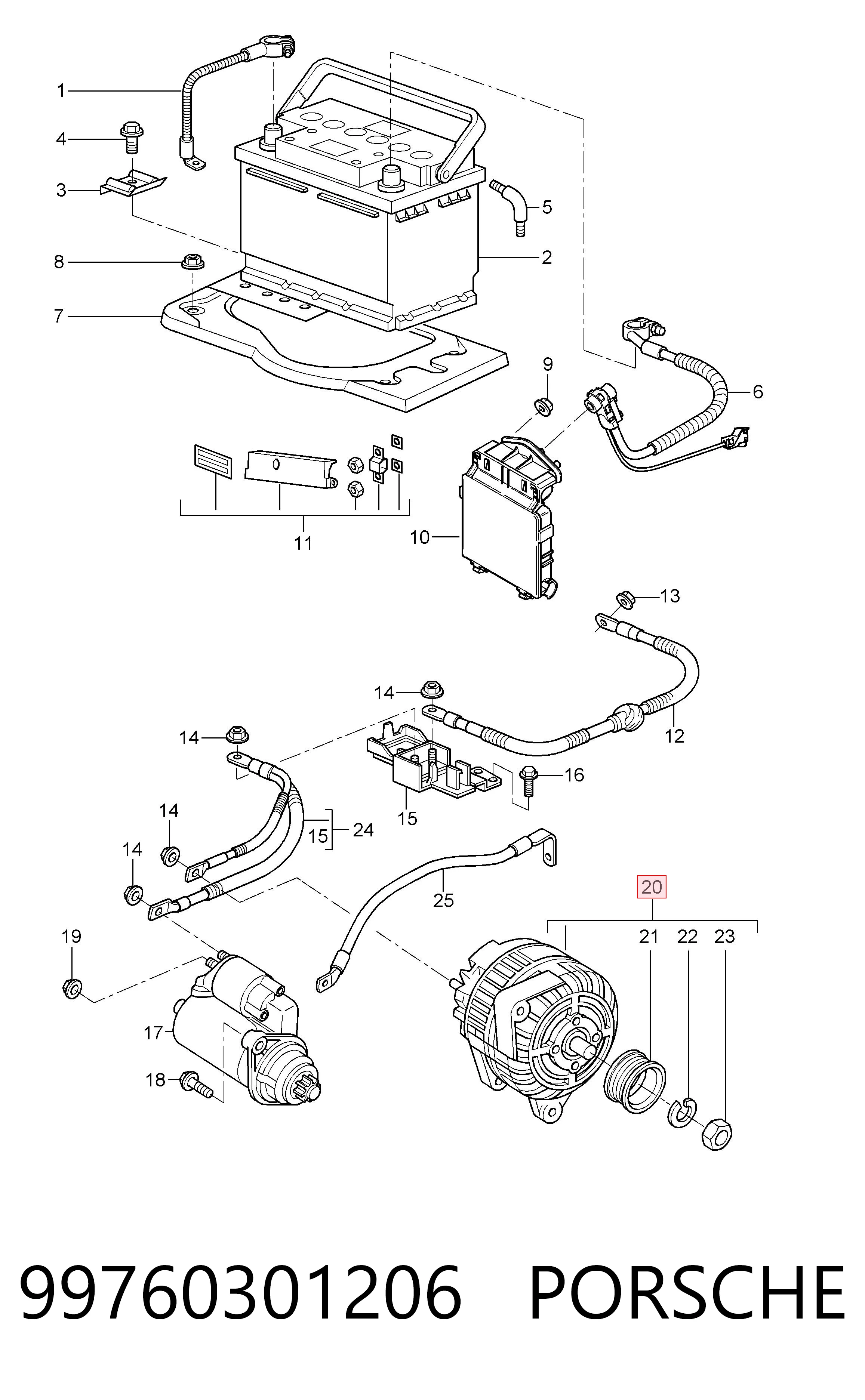 99760301206 Porsche Alternator