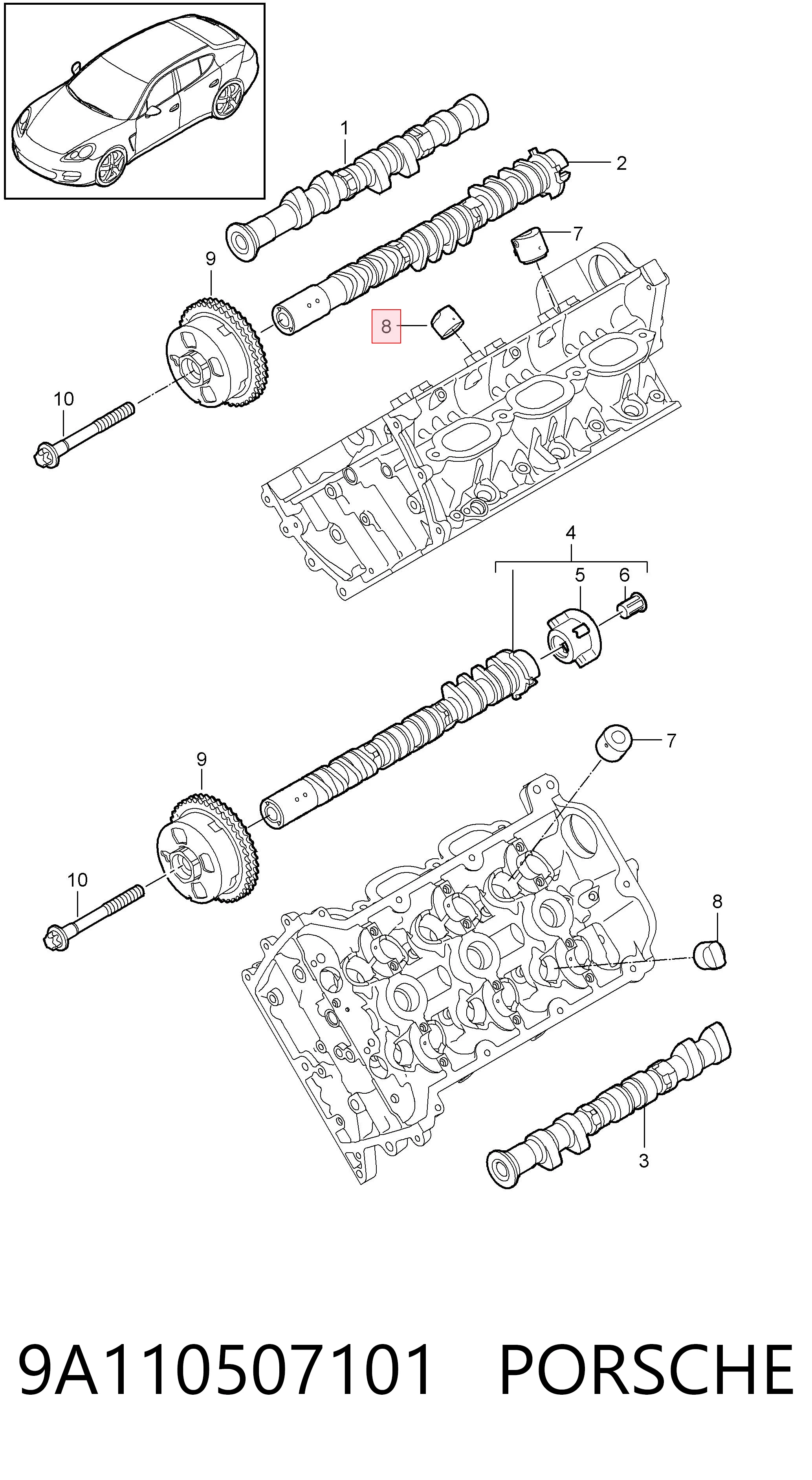 Kompensator hydrauliczny (popychacz hydrauliczny), popychacz zaworu do Porsche Cayenne II 92A