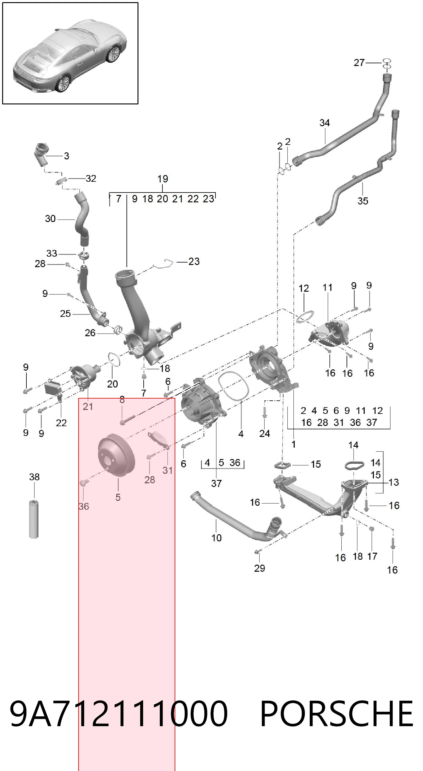 Do koszyka Termostat Porsche Cayman  982