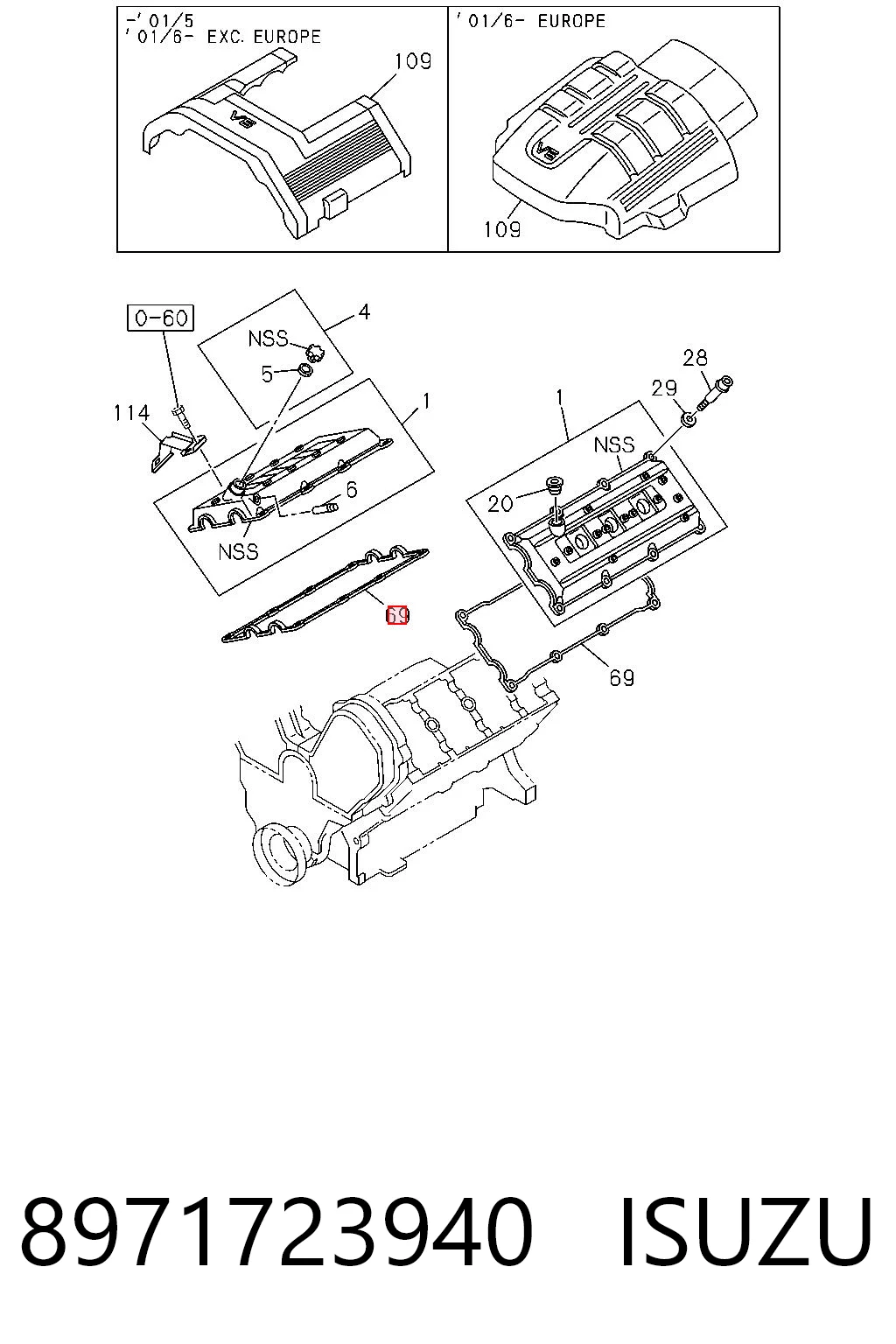 8971723940 General Motors Uszczelka pokrywy zaworowej silnika