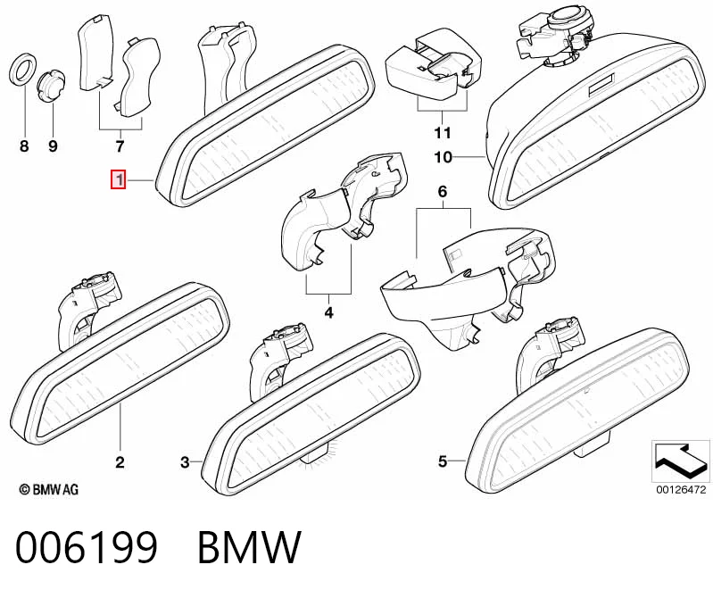 Lusterko wewnętrzne do BMW 5  E34