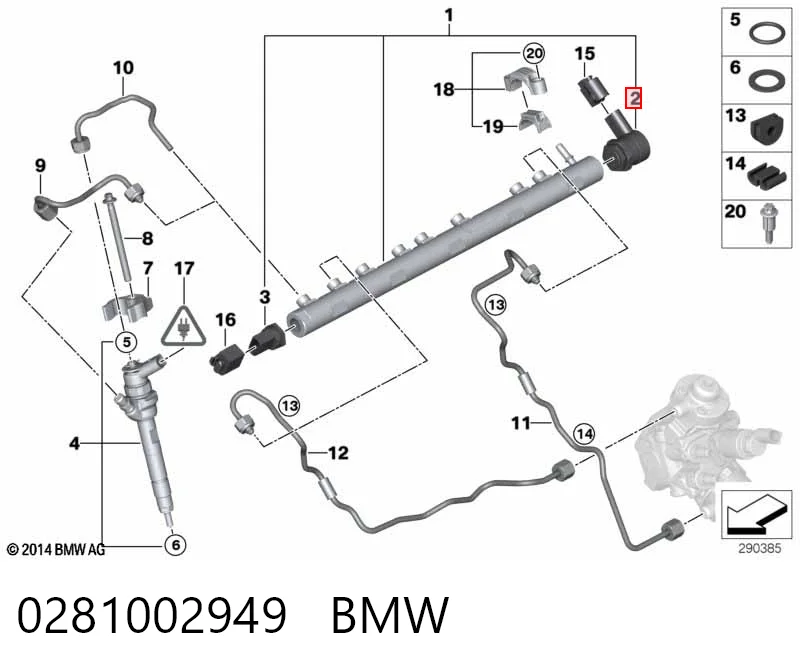 Do koszyka Regulator ciśnienia paliwa w listwie paliwowej Mini Cooper  F55