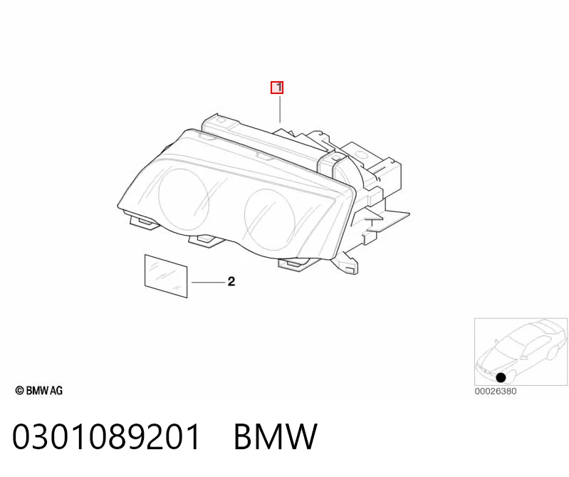Do koszyka Reflektor lewy BMW 3  E46