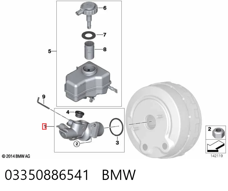 Główny cylinder hamulców BMW 1 hatchback (E81) (2006 - 2012) cena, od 37,81 USD