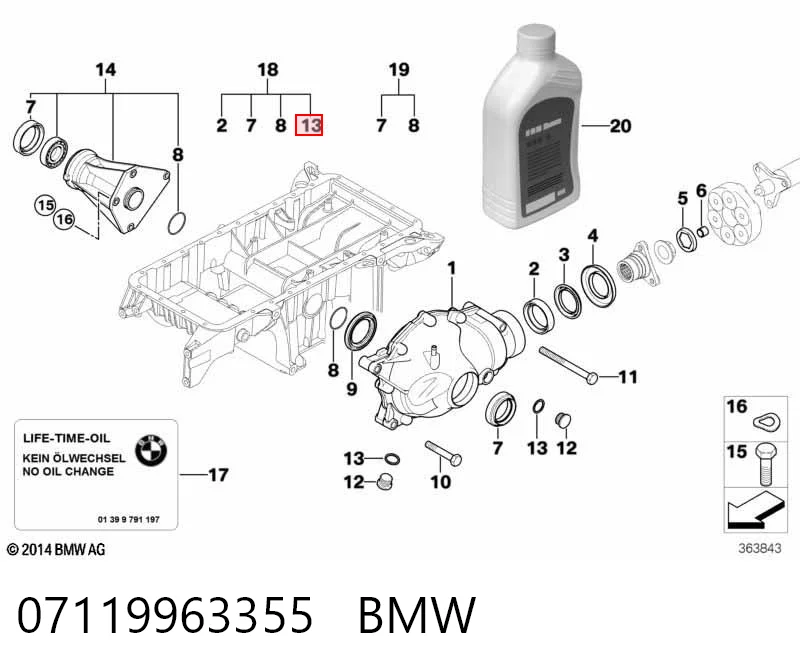 07119963355 BMW Uszczelka napinacza łańcucha rozrządu