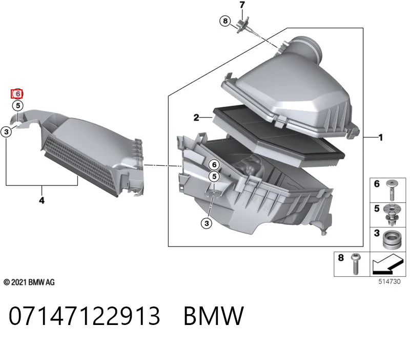 07147122913 BMW Spinka mocowania nakładek progów