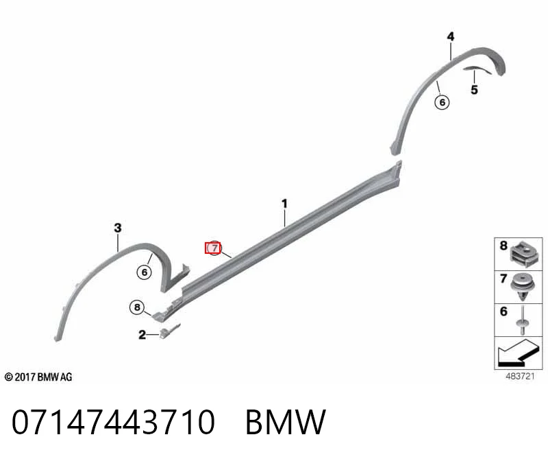 07147443710 BMW Spinka mocowania okładzin drzwi