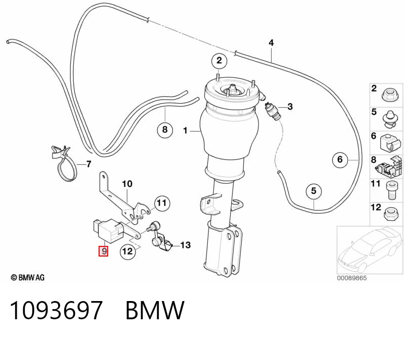 1093697 BMW Czujnik położenia pojazdu przedni prawy