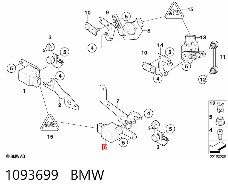 1093699 BMW Czujnik położenia pojazdu przedni prawy
