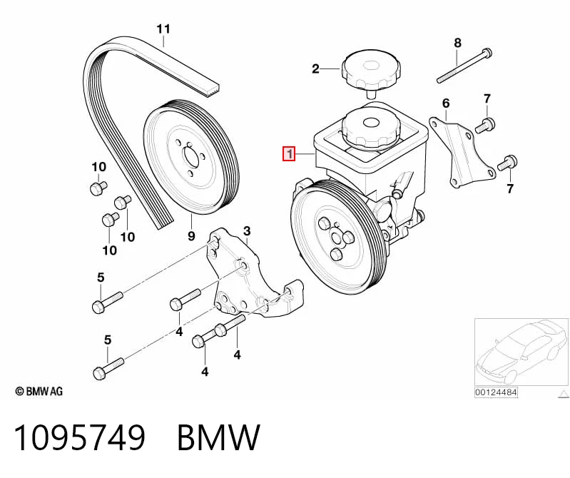 1095749 BMW Pompa wspomagania hydraulicznego kierownicy