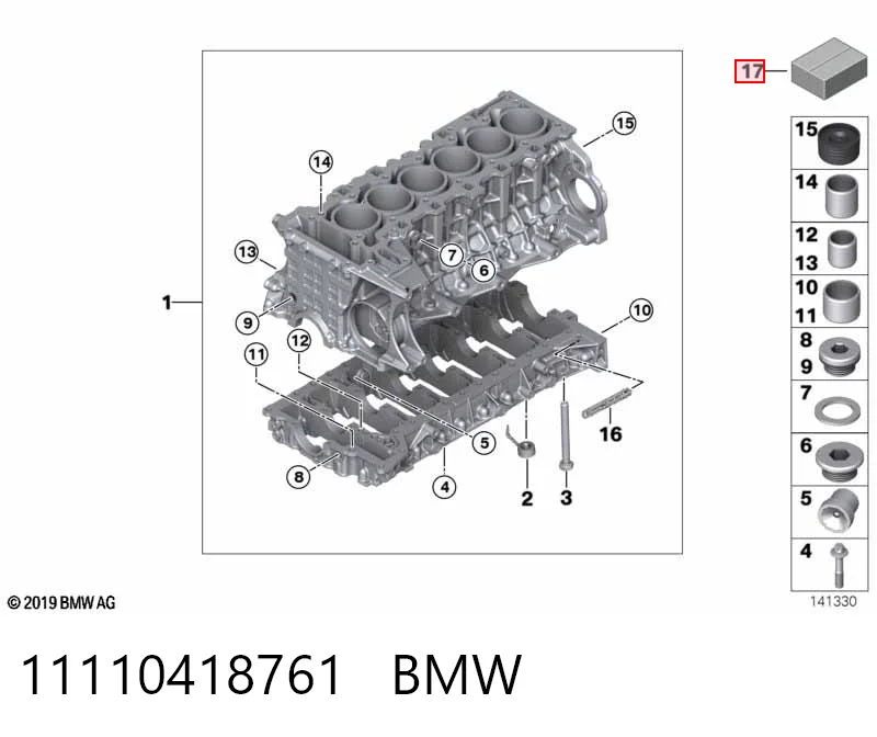 11110418761 BMW Śruba miski silnika