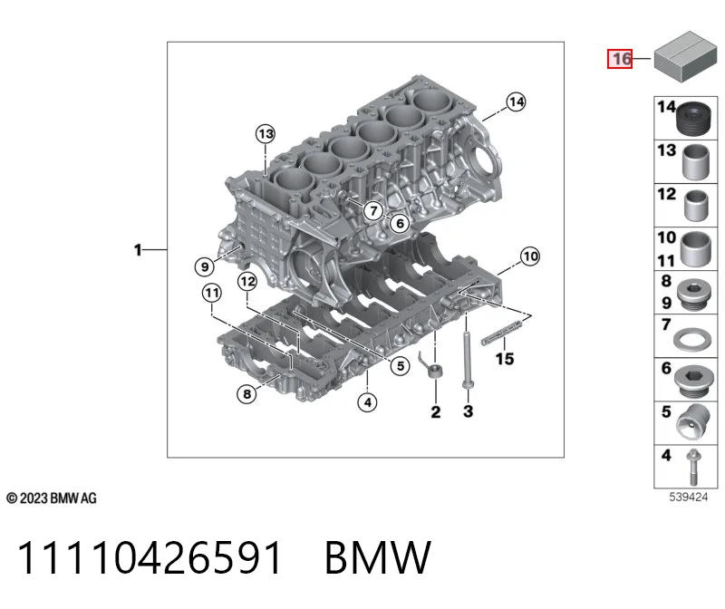 11110426591 BMW Śruba miski silnika