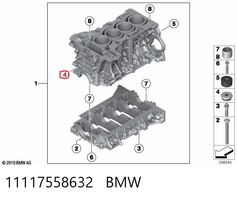 Zaślepka głowicy cylindrów/bloku cylindrów do BMW X5 F15, F85