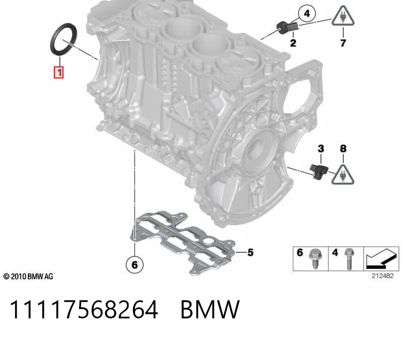 11117568264 BMW Uszczelniacz wału korbowego przedni