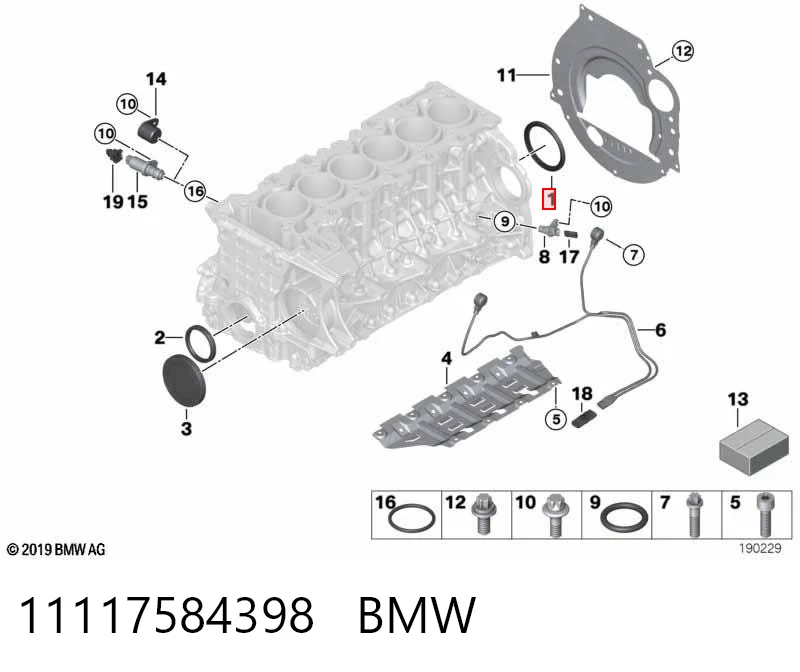 11117584398 BMW Uszczelniacz wału korbowego silnika tylny