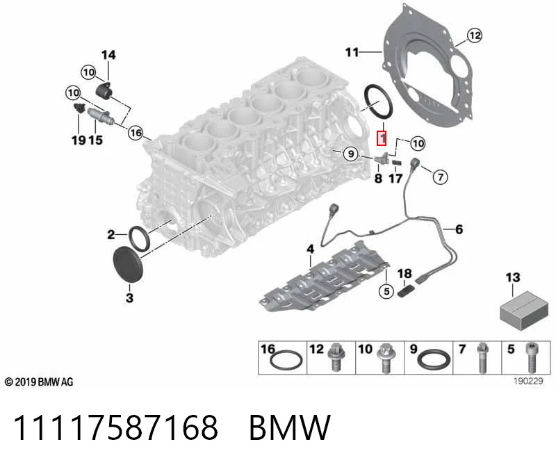 11117587168 BMW Uszczelniacz wału korbowego silnika tylny