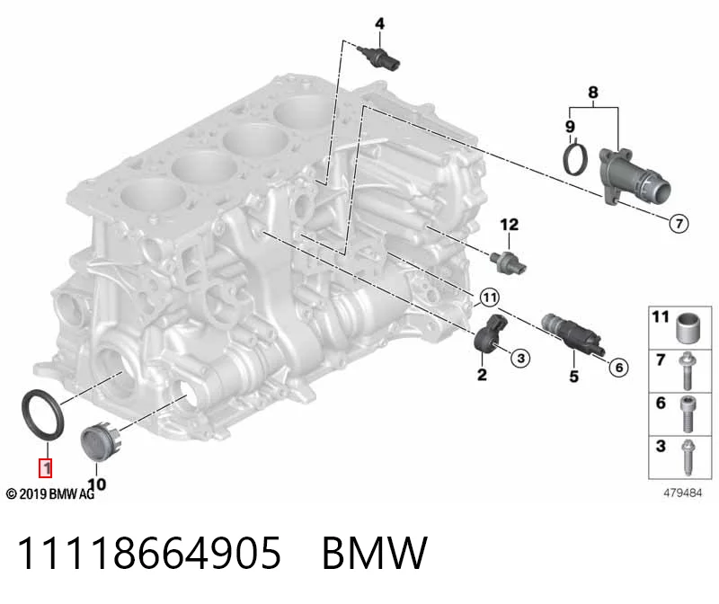 11118664905 BMW Uszczelniacz wału korbowego przedni