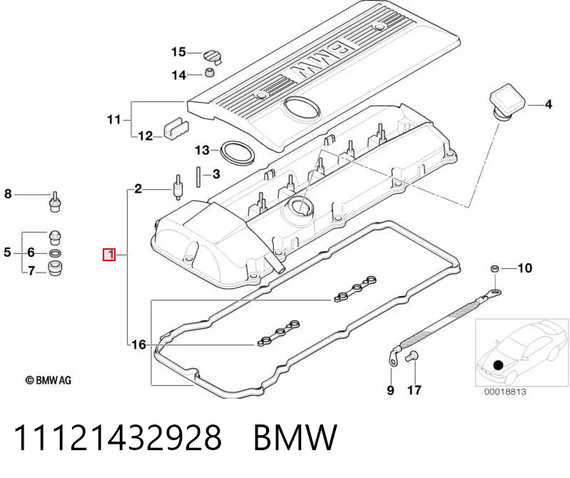 11121432928 BMW Pokrywa zaworowa