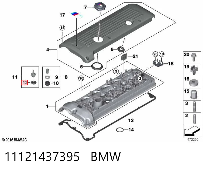 11121437395 BMW Podkładka śruby głowicy cylindrów