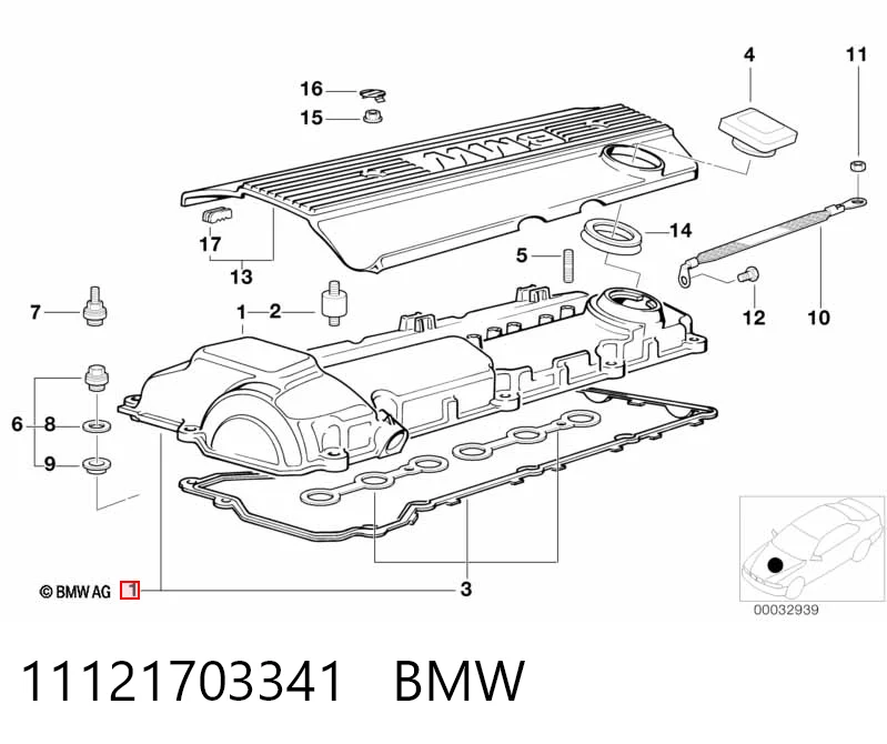 11121703341 BMW Pokrywa zaworowa