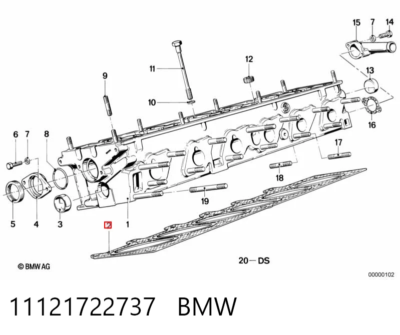 11121722737 BMW Uszczelka głowicy cylindrów