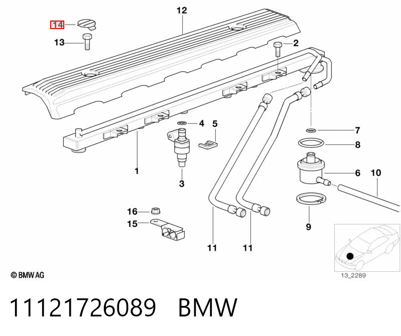 11121726089 BMW Zaślepka pokrywy zaworów