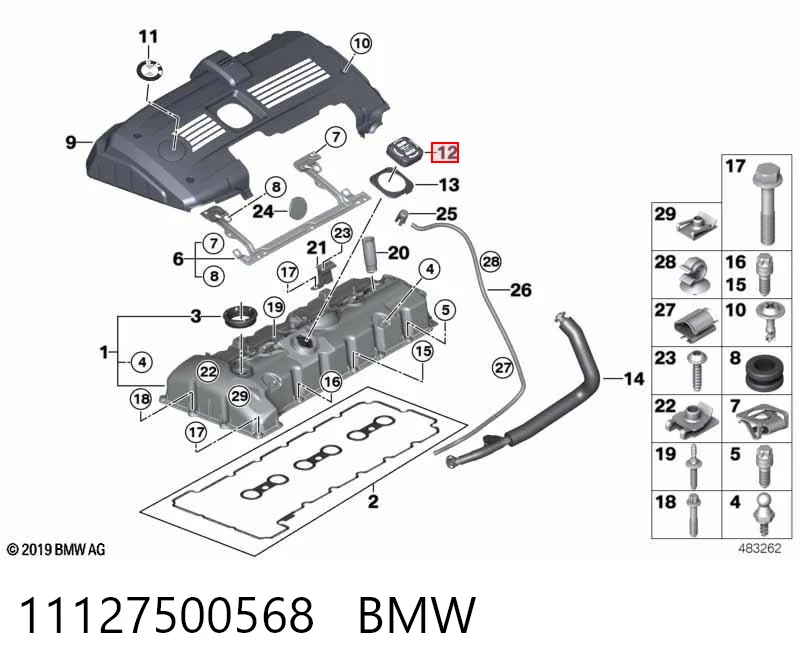 11127500568 BMW Korek wlewu oleju