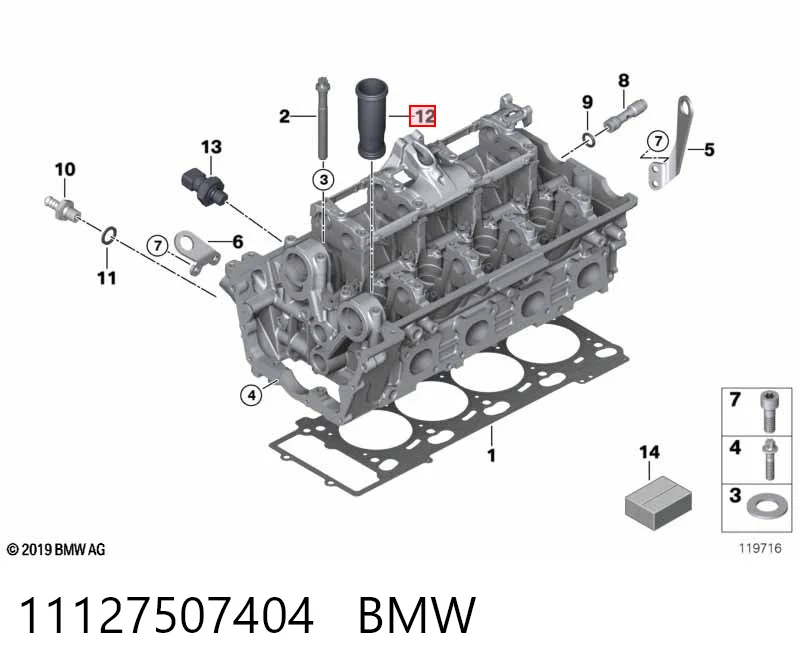11127507404 BMW Tuleja świecy zapłonowej