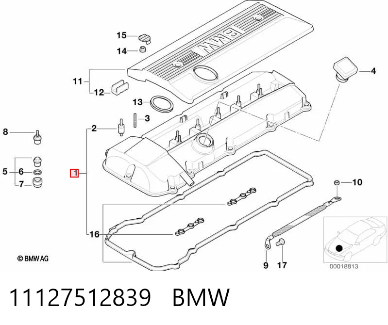 11127512839 BMW Pokrywa zaworowa