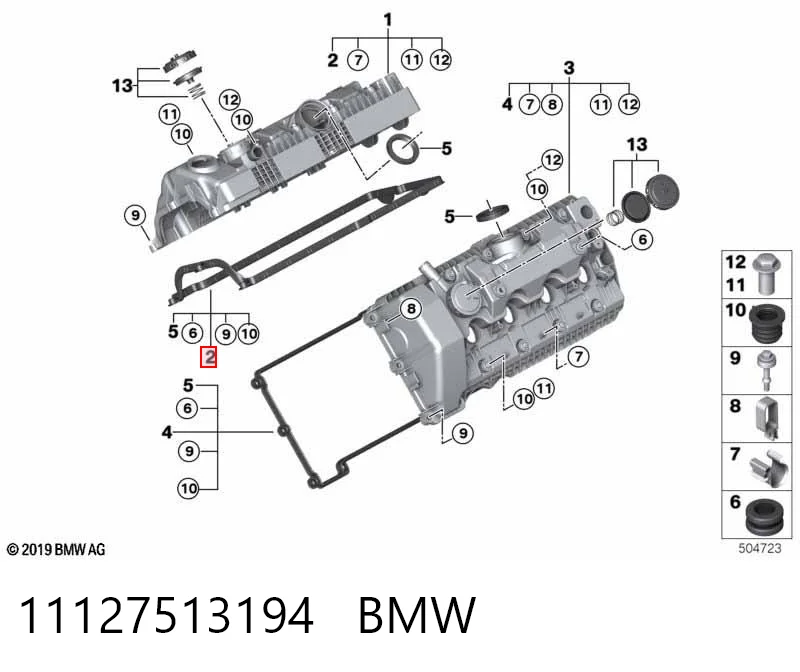 11127513194 BMW Uszczelka pokrywy zaworowej prawa