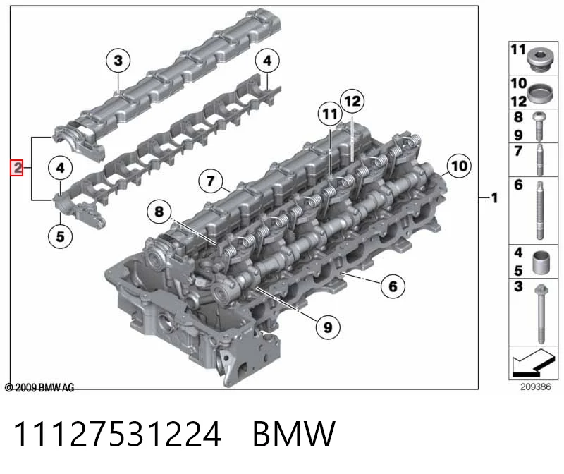 11127531224 BMW Obudowa wałka rozrządu wydechowego