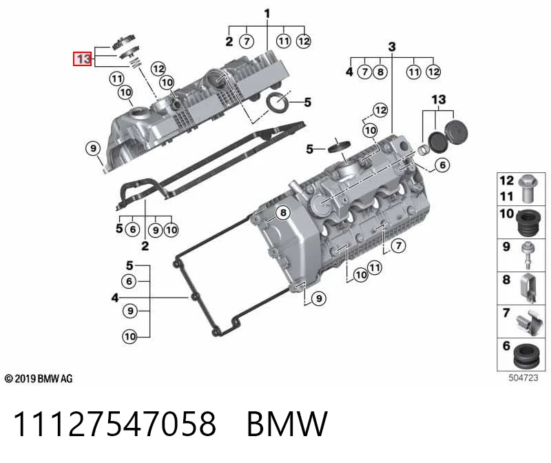 11127547058 BMW Zawór PCV odpowietrzający silnik