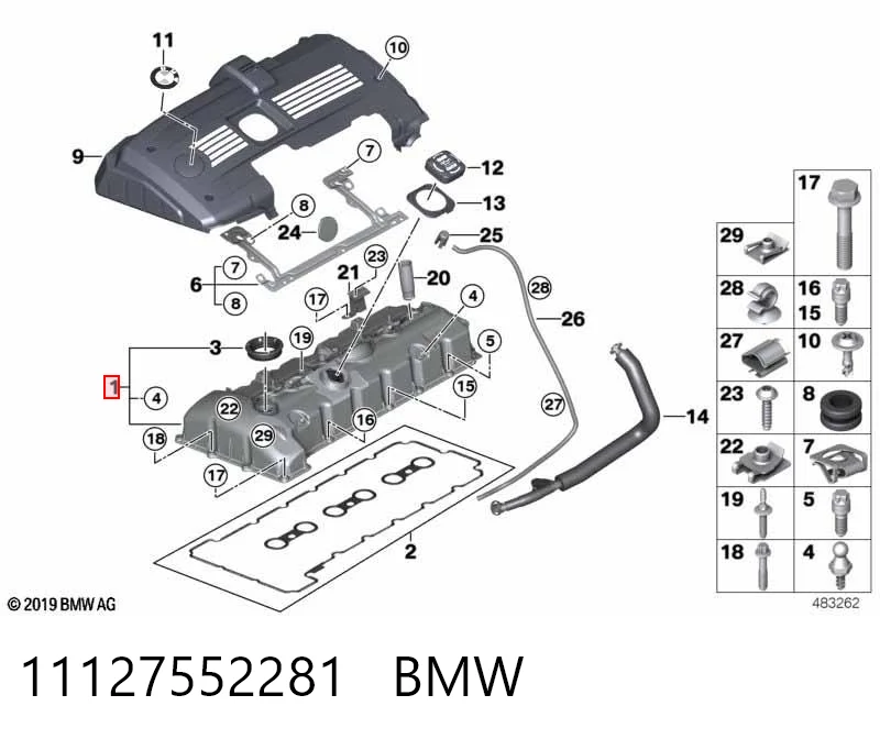 11127552281 BMW Pokrywa zaworowa
