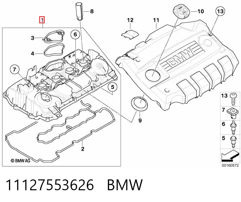 11127553626 BMW Pokrywa zaworowa