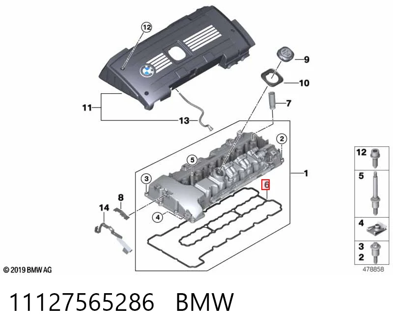 11127565286 BMW Uszczelka pokrywy zaworowej silnika