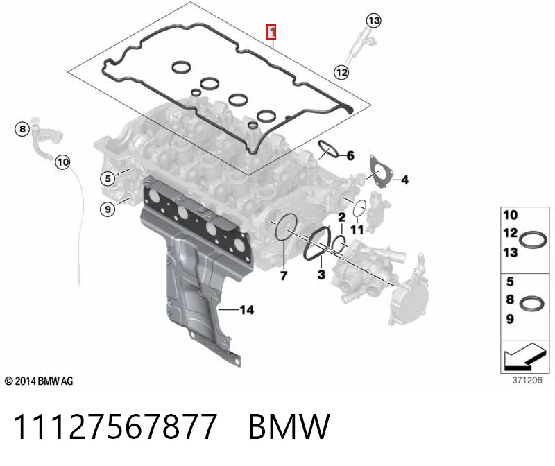 11127567877 BMW Uszczelka pokrywy zaworowej silnika