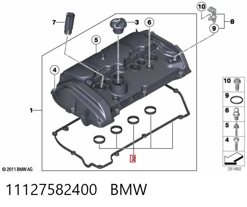 11127582400 BMW Uszczelka pokrywy zaworowej silnika
