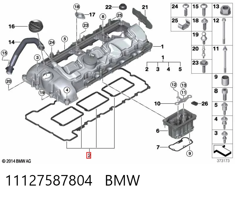 11127587804 BMW Uszczelka pokrywy zaworowej silnika