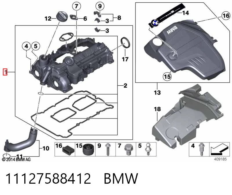 11127588412 BMW Pokrywa zaworowa