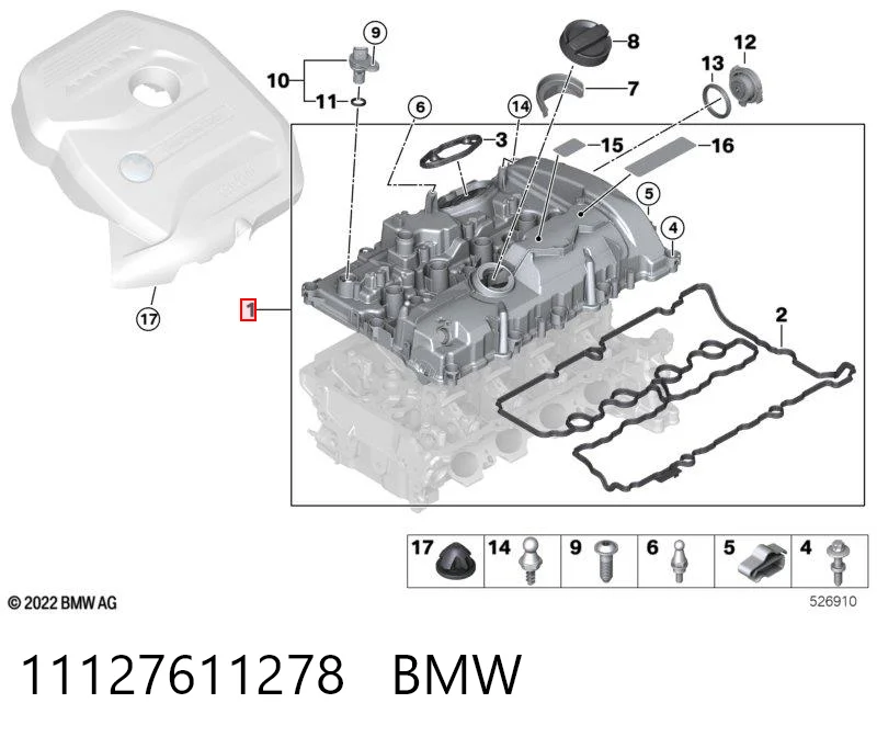 11127611278 BMW Pokrywa zaworowa