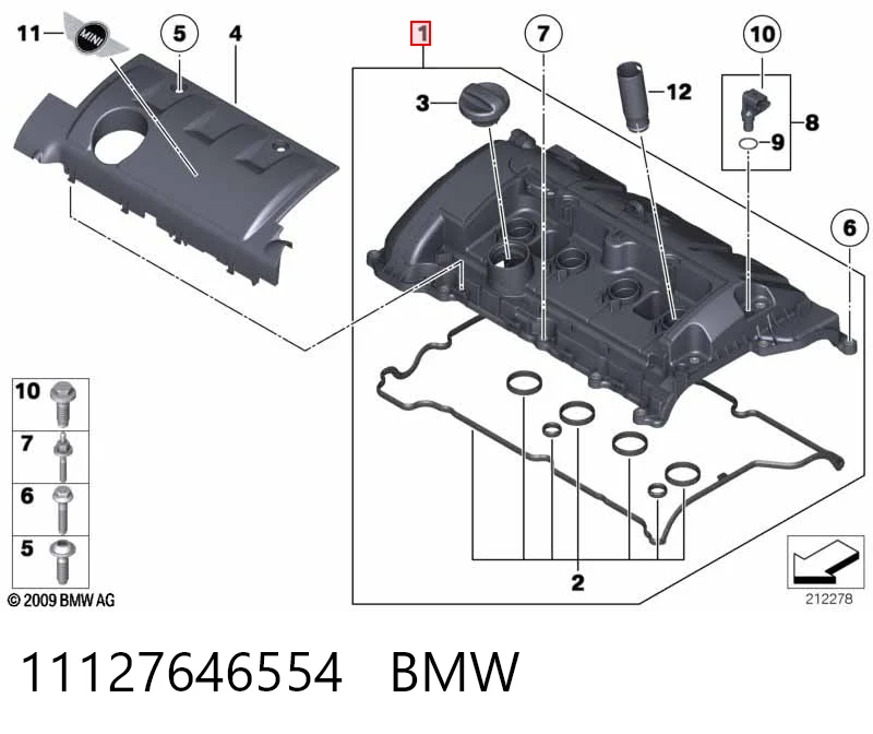 11127646554 BMW Pokrywa zaworowa
