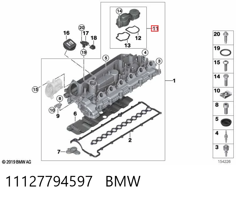 11127794597 BMW Zawór PCV odpowietrzający silnik