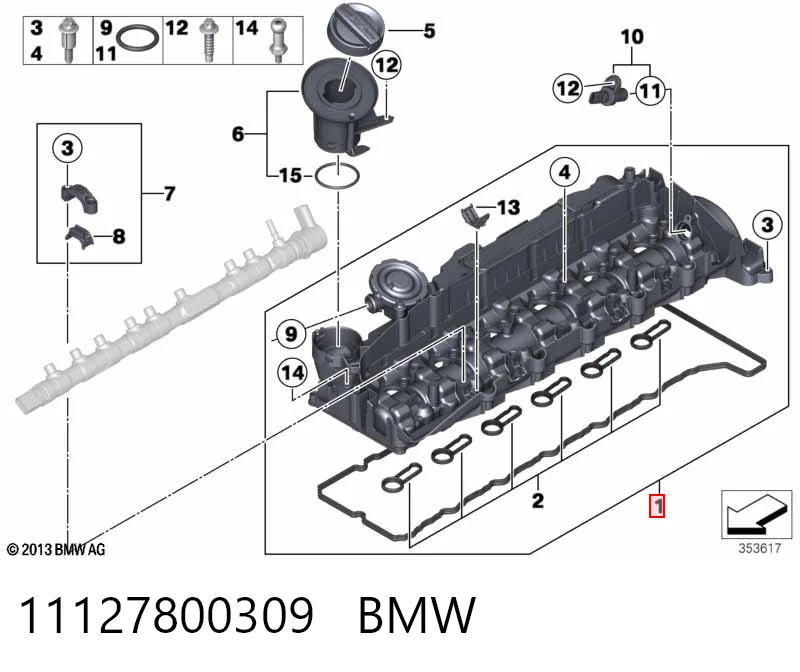 11127800309 BMW Pokrywa zaworowa