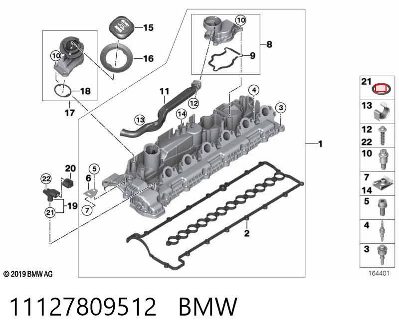 11127809512 BMW Zawór PCV odpowietrzający silnik