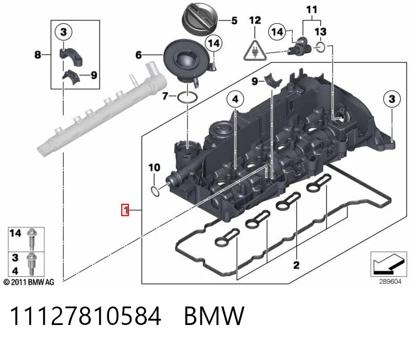 11127810584 BMW Pokrywa zaworowa