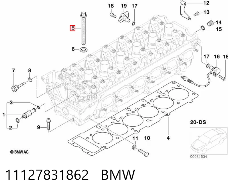 11127831862 BMW Śruba głowicy cylindrów