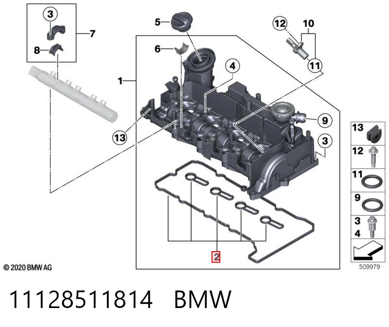 11128511814 BMW Uszczelka pokrywy zaworowej silnika