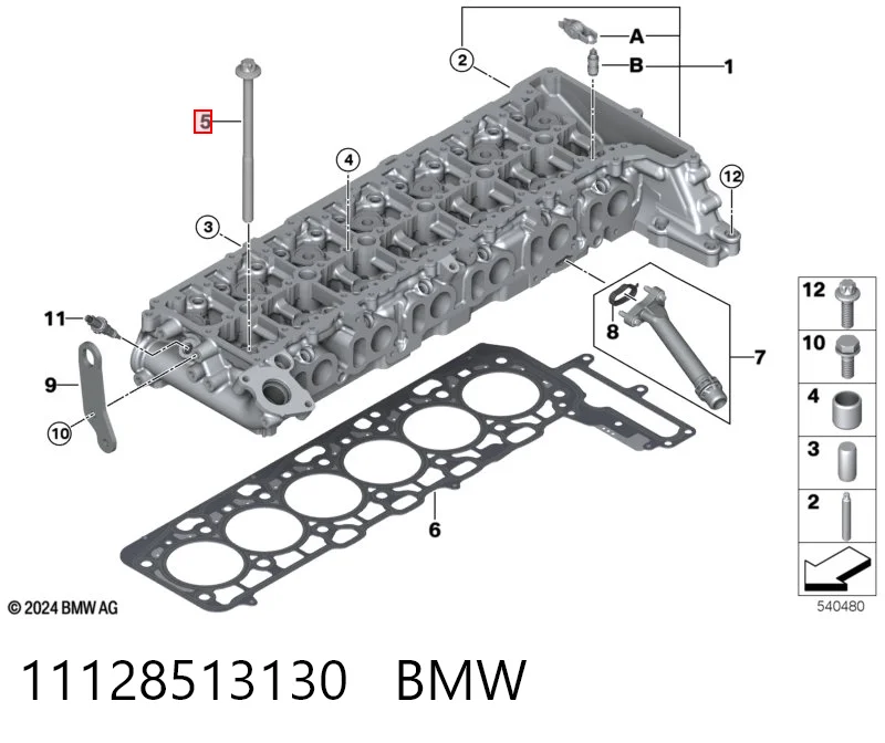 11128513130 BMW Śruba głowicy cylindrów